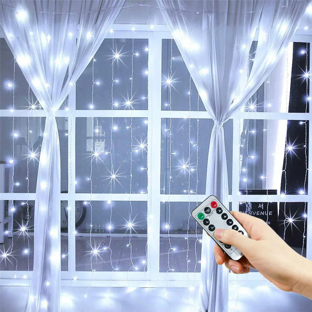 Magical 8‑Mode LED Curtain Lights — Christmas, Weddings & Party Decor (3M/6M USB)