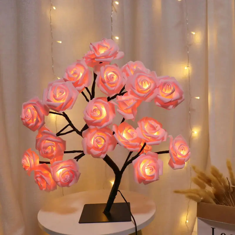 RoseAura LED Blossom Tree Light — Romantic Night Lamp for Home & Celebrations
