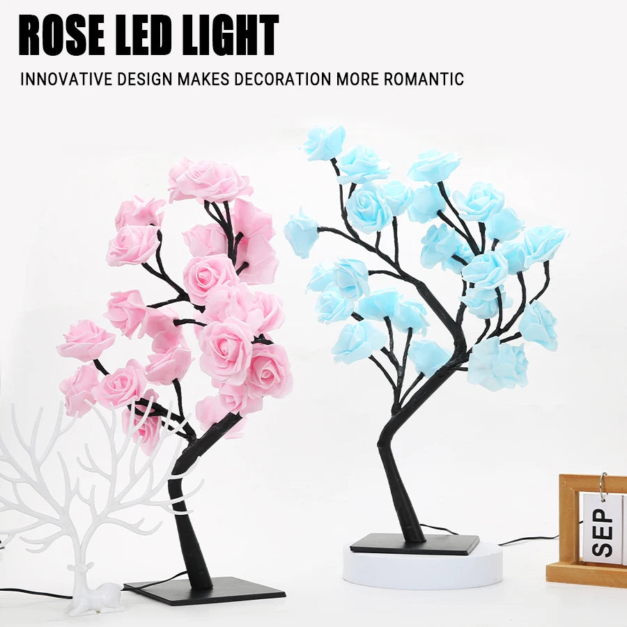 RoseAura LED Blossom Tree Light — Romantic Night Lamp for Home & Celebrations