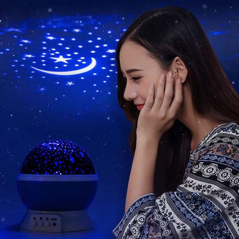NOVA VIBE GALAXY NIGHT LAMP,ROTATING MOON $STARTS