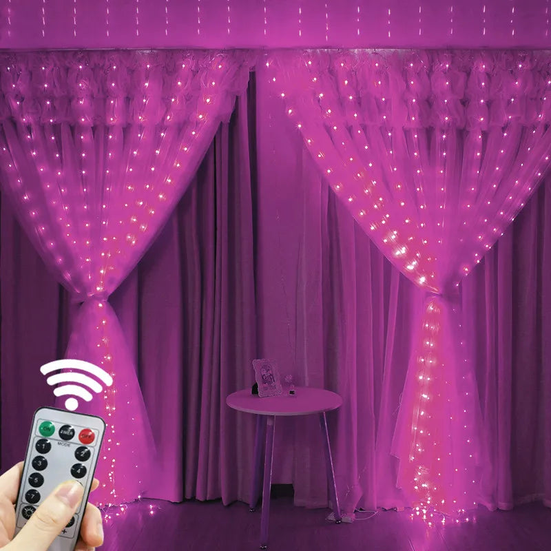 Magical 8‑Mode LED Curtain Lights — Christmas, Weddings & Party Decor (3M/6M USB)
