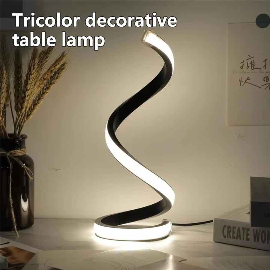 wistBeam LED Spiral Lamp — Sleek Dimmable Table Light for Modern Interiors