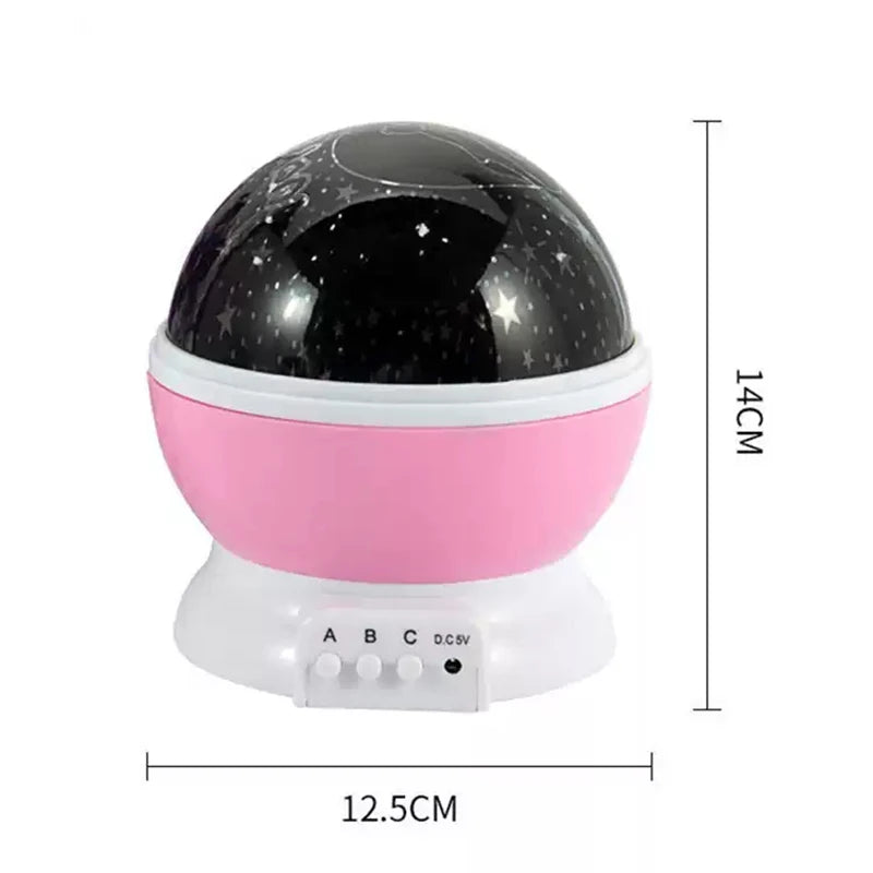 NOVA VIBE GALAXY NIGHT LAMP,ROTATING MOON $STARTS