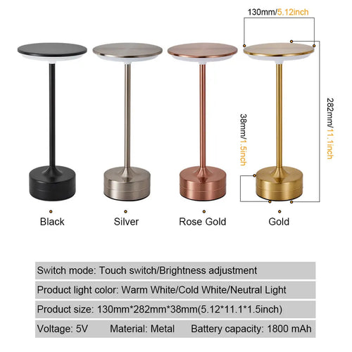 AuraTouch Wireless LED Table Light — Soft Night Glow for Hotels, Restaurants & Homes