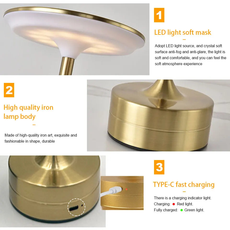 AuraTouch Wireless LED Table Light — Soft Night Glow for Hotels, Restaurants & Homes