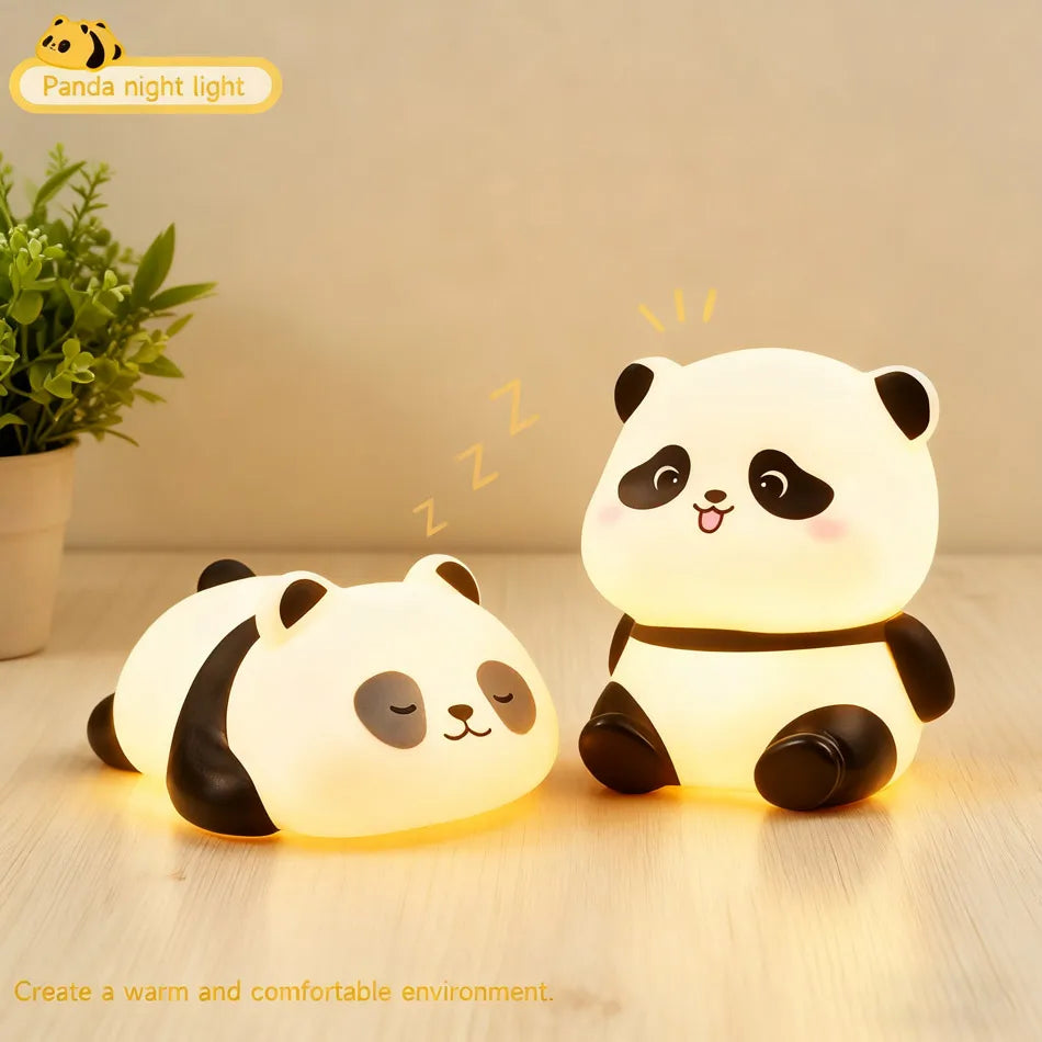 Kawaii Panda LED Night Lamp — Soft Glow Bedroom Light & Perfect Gift for Kids