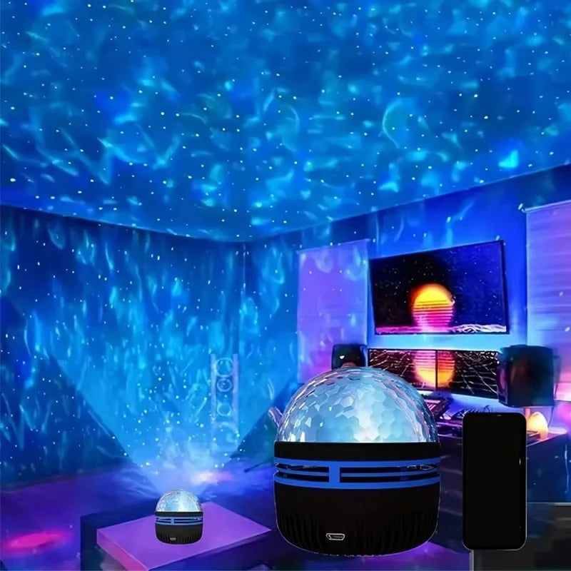 GALAXY PROJECTOR LIGHT  STAR NIGHT LED LAMP WHITH REMOTE RGB PREFECT FOR BEDROOM AND GIFTS