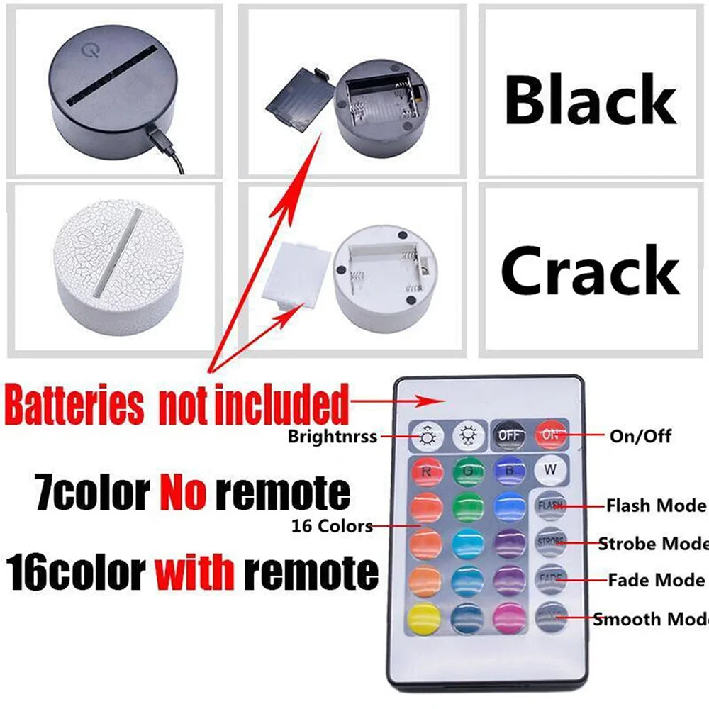 LED Night Light Celebrity JUL for Fans Bedroom Decoration Lighting Birthday Gift Battery Powered Color Changing 3d Lamp Jul