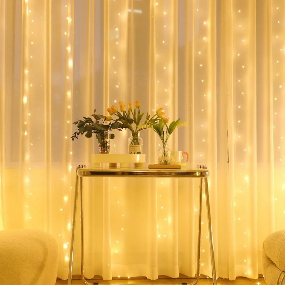 Magical 8‑Mode LED Curtain Lights — Christmas, Weddings & Party Decor (3M/6M USB)