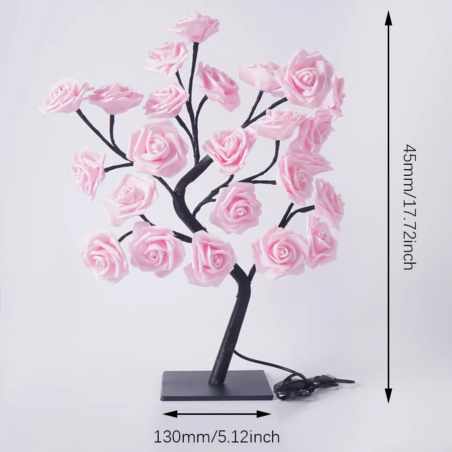 RoseAura LED Blossom Tree Light — Romantic Night Lamp for Home & Celebrations